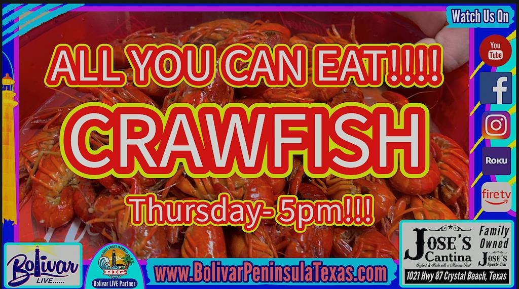 All You Can Eat Crawfish In Crystal Beach, Texas.