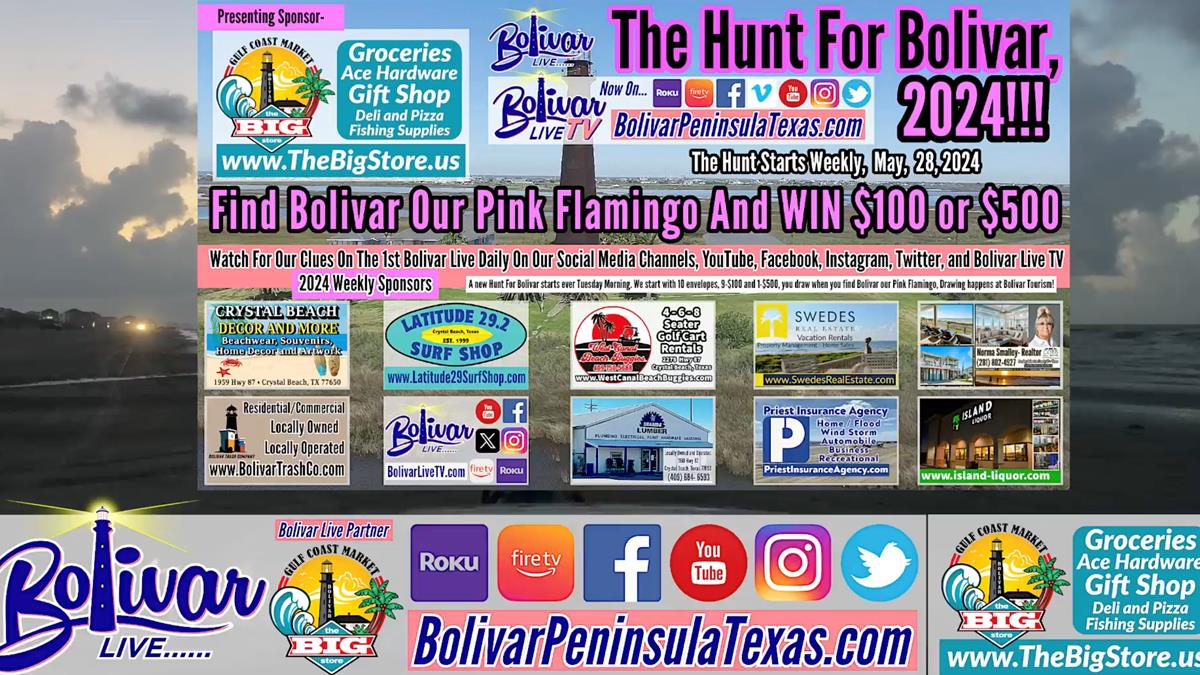 Beachfront Morning View, FREE Giveaways, Family Fun In Crystal Beach, Texas For July 4th..