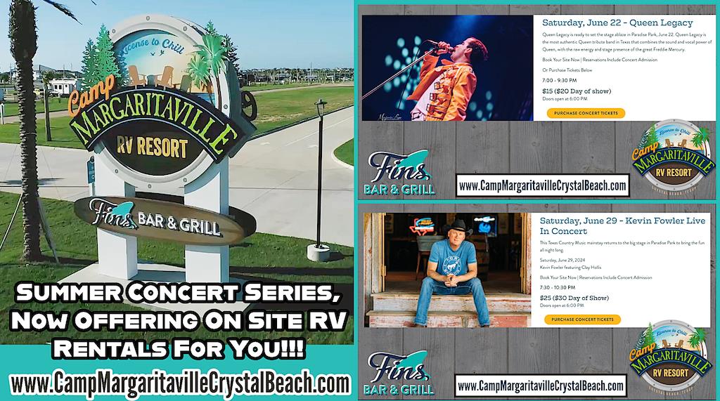 Camp Margaritaville Crystal Beach, Beachfront, Pool, And Summer Music Series.