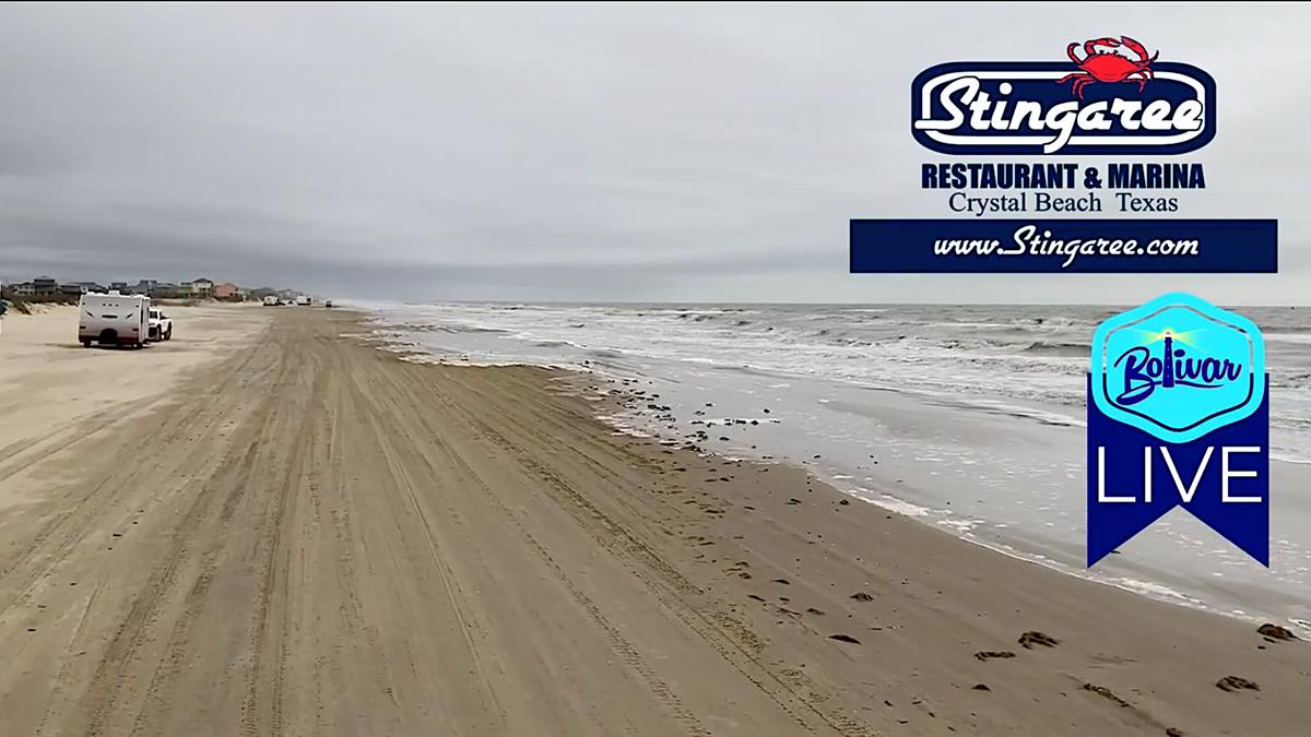 Sun Pushing Thru Overcast Skies On Bolivar Peninsula.