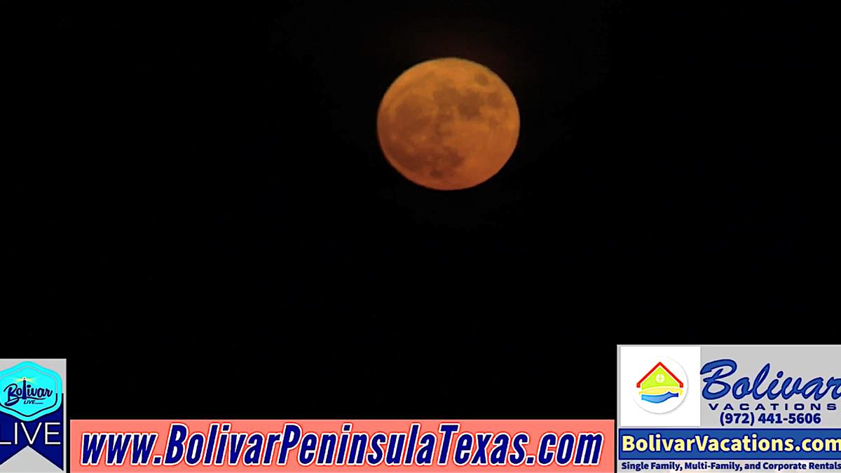 Super Moon, Sturgeon Moon 2022 Live, From Fort Travis On Bolivar Peninsula, Tonight.