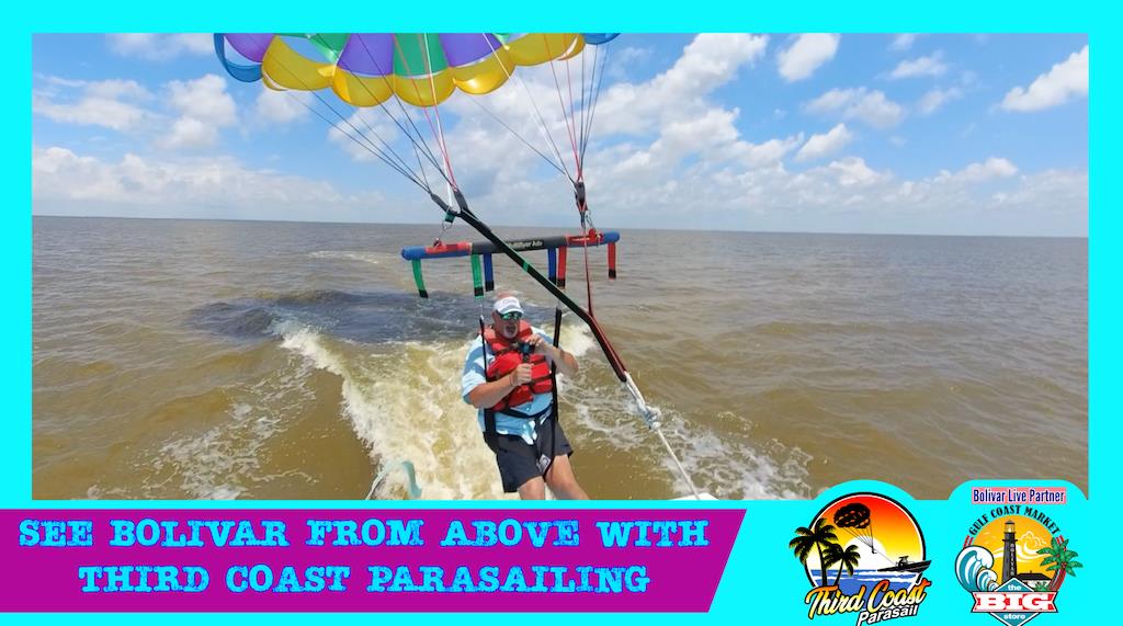 Third Coast Parasail Takes Bolivar Live High In The Sky.