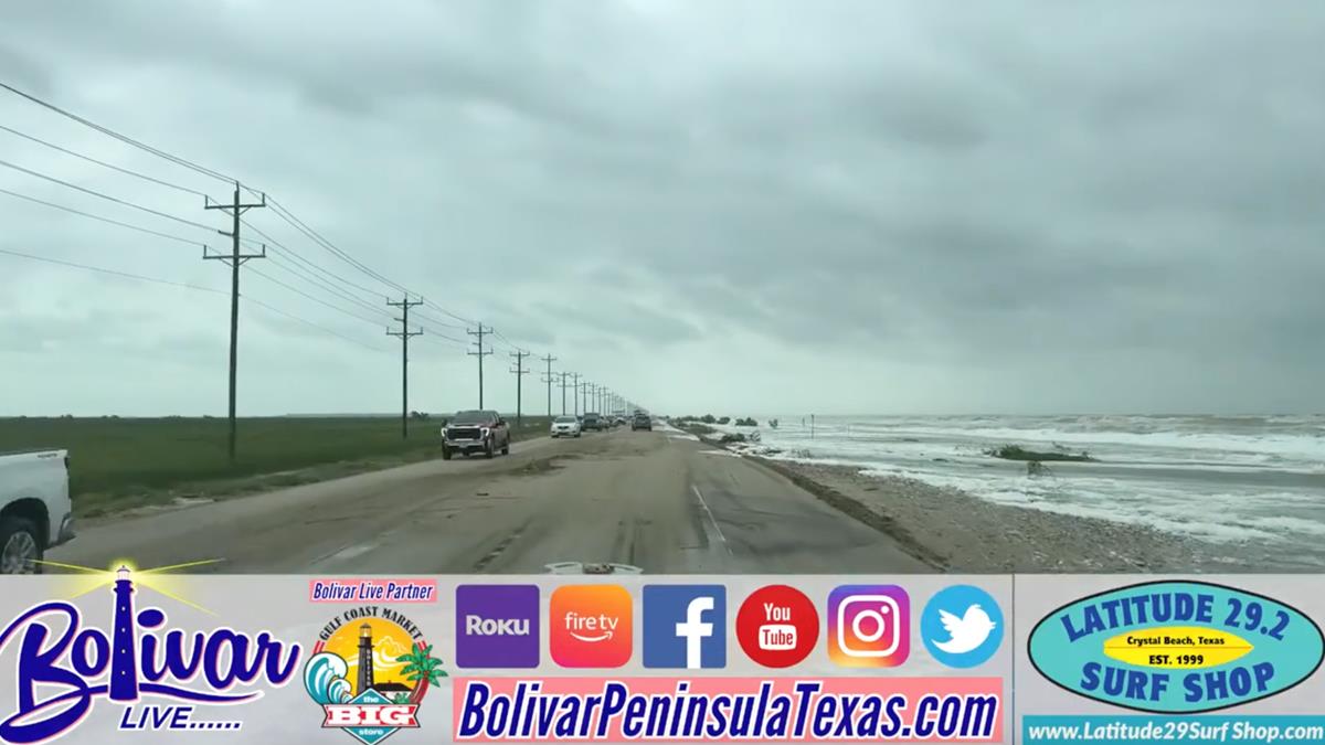 TxDot And Galveston County Cleaning Hwy 87 From Overnight, Bolivar Ferry Service Suspended.