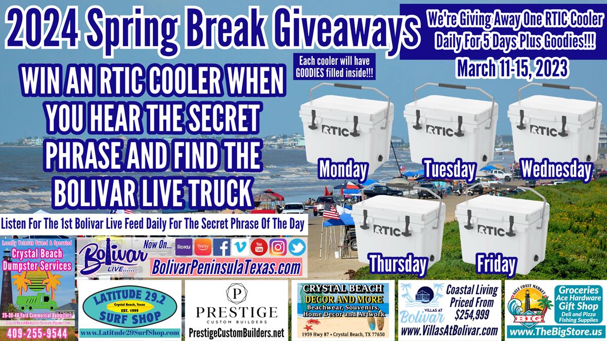 Bolivar Live, Spring Break 2024 Secret Phrase Giveaway