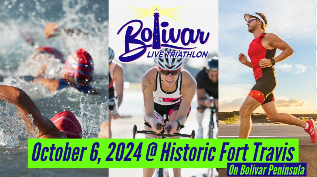 Bolivar Live Triathlon, At Historic Fort Travis On Bolivar Peninsula.