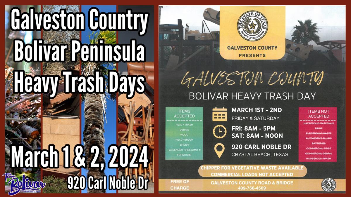 Galveston County Bolivar Peninsula, Heavy Trash Day
