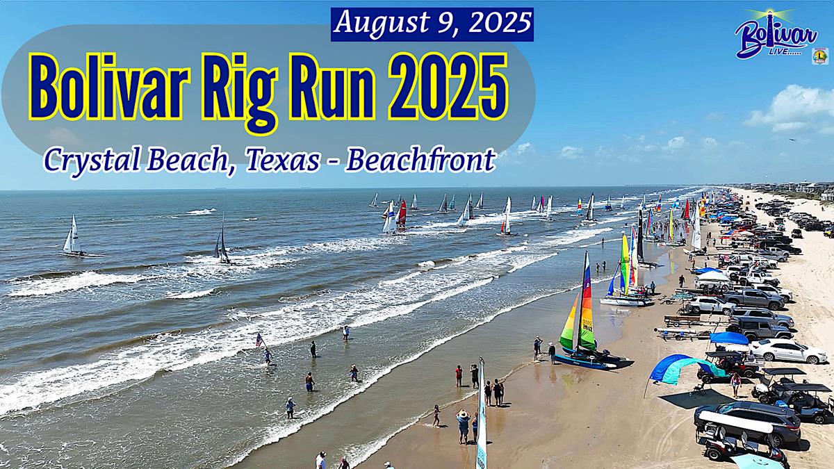 Bolivar Rig Run: Sailboat Racing Beachfront in Crystal Beach, Texas.