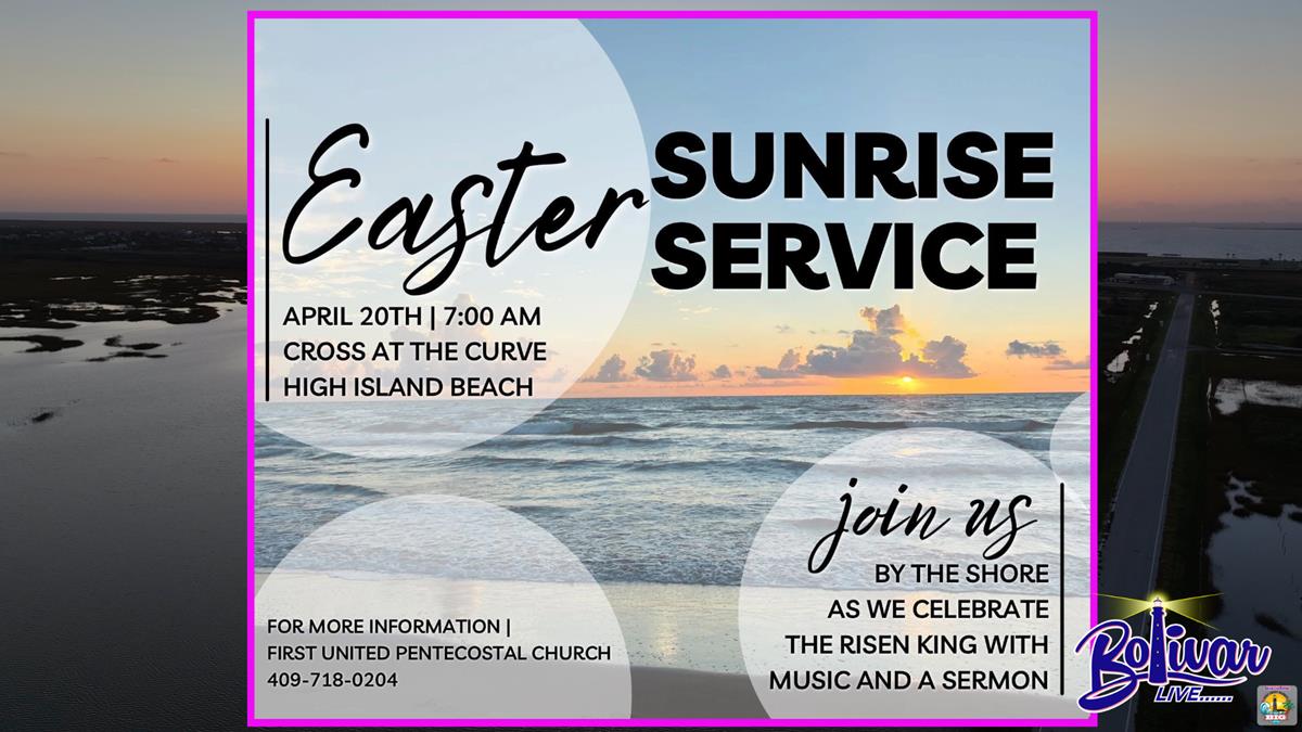 Easter Sunrise Service Beachfront High Island Cross.