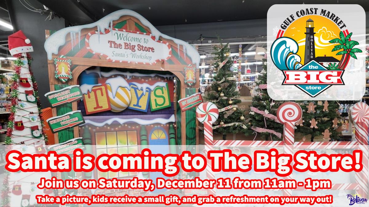 Visit Santa On His Stop At Gulf Coast Market.